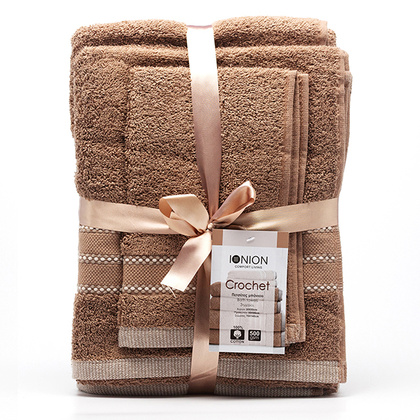 Σετ 3τμχ πετσέτες μπάνιου Crochet. - Image 2