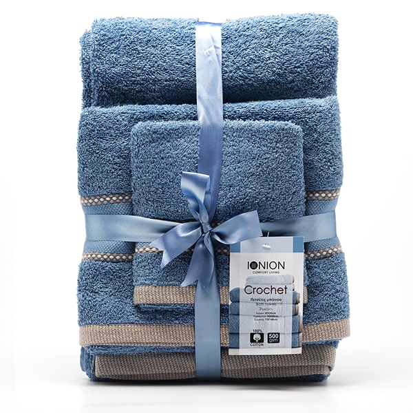 Σετ 3τμχ πετσέτες μπάνιου Crochet. - Image 3