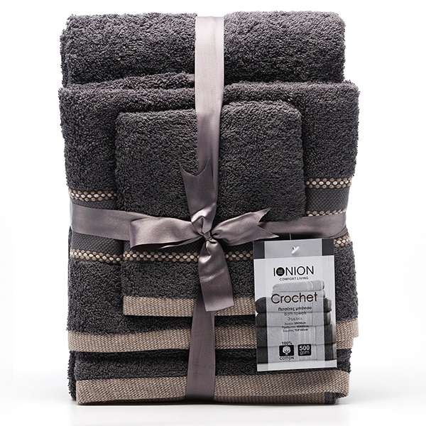 Σετ 3τμχ πετσέτες μπάνιου Crochet. - Image 4