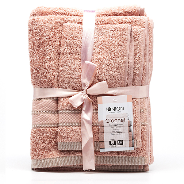 Σετ 3τμχ πετσέτες μπάνιου Crochet. - Image 5
