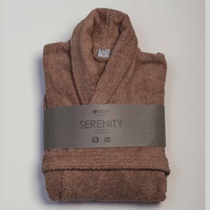 Ανάλαφρο βαμβακερό μπουρνούζι Serenity σε χρώμα Mocha