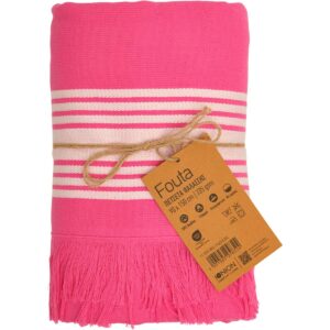 Φούξια πετσέτα θαλάσσης Fouta με κρόσια 90x150cm